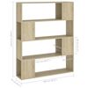 vidaXL Libreria/Divisorio Rovere Sonoma 100x24x124 cm