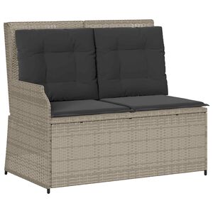 vidaXL Panchina da giardino con cuscino Grigio chiaro Poly Rattan