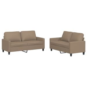 vidaXL Set di Divani 2 pz con Cuscini cappuccino in Similpelle
