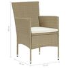 vidaXL Sedie da Pranzo per Giardino 2 pz in Polyrattan Beige