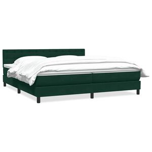 vidaXL Giroletto a Molle con Materasso Verde Scuro 180x220 cm Velluto
