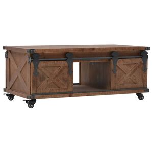 vidaXL Tavolino da Salotto in Legno di Abete 91x51x38cm Marrone