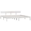 vidaXL Giroletto Bianco in Legno Massello 180x200 cm Super King