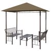 vidaXL Padiglione Giardino Tavolo e Panche 2,5x1,5x2,4m Talpa 180 g/m&sup2;
