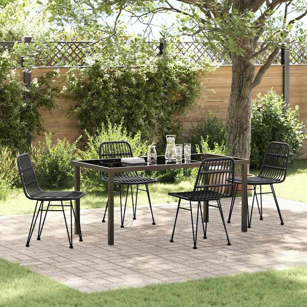 vidaXL Set da Pranzo per Giardino 5 pcs Nero