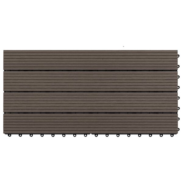 vidaXL Piastrelle per Decking WPC 6 pz 60x30 cm 1,08 m² Marrone Scuro