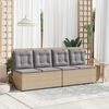vidaXL Panchina da giardino con cuscino Beige Poly Rattan