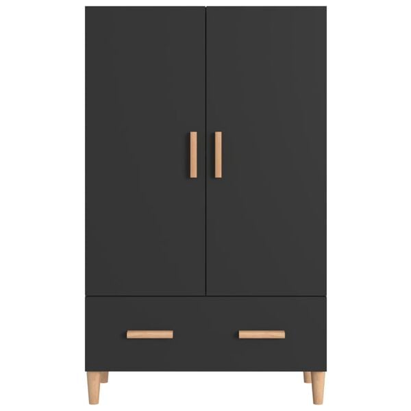 vidaXL Credenza Nera 70x31x115 cm in Legno Multistrato