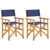 vidaXL Sedie da Regista 2 pz in Legno Massello di Acacia Blu