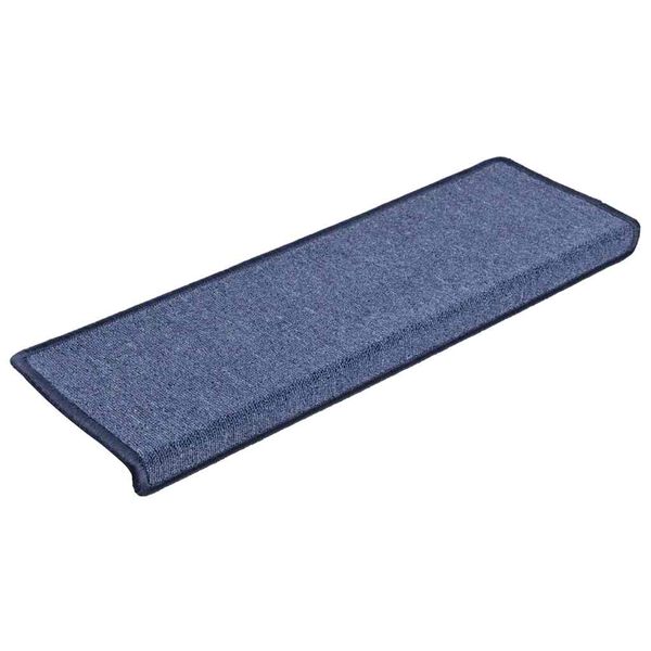 vidaXL Tappetini per scale 30 pz 65x21x4 cm Blu Bordo rettangolare
