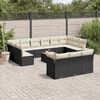 vidaXL Set Divani da Giardino 14pz con Cuscini in Polyrattan Nero