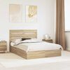 vidaXL Letto con Contenitore con testiera Rovere Sonoma 150 x 200 cm
