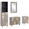 vidaXL Set di Armadi da Bagno 4 pz Grigio Legno di mango massello