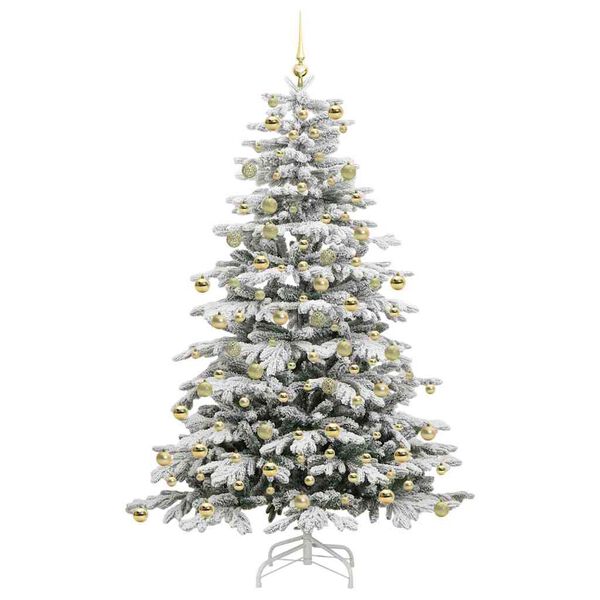 vidaXL Albero di Natale Artificiale con Rami Pieghevoli Bianco 210 cm