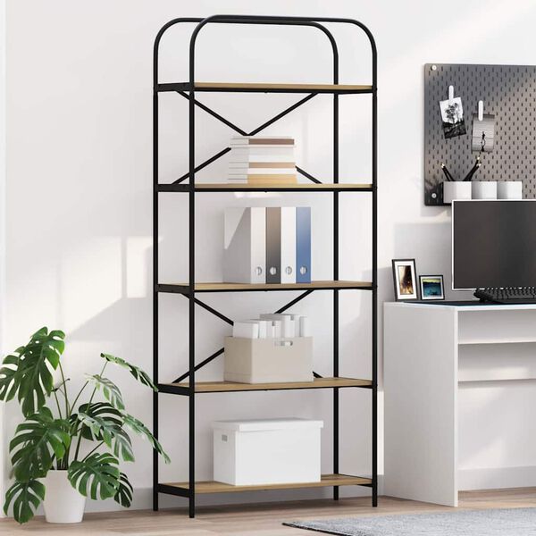 vidaXL Libreria Rovere artigianale 80 x 30 x 183 cm Legno multistrato