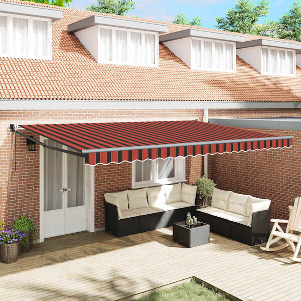 vidaXL Tenda Retrattile Arancione e Marrone 500 × 300 cm