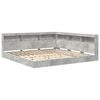 vidaXL Letto Libreria Grigio cemento 180 x 200 cm Legno ingegnerizzato