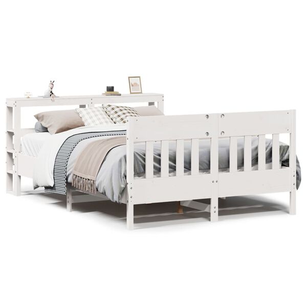 vidaXL Letto senza Materasso Bianco 150x200 cm Legno Massello di Pino