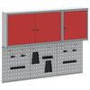 vidaXL Set di armadi per attrezzi con lo scaffale 5 pz Rosso