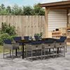 vidaXL Set da Pranzo per Giardino con cuscino 9 pcs Grigio polyrattan