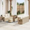 vidaXL Set Divano da Giardino con cuscino 9 pcs Beige polyrattan