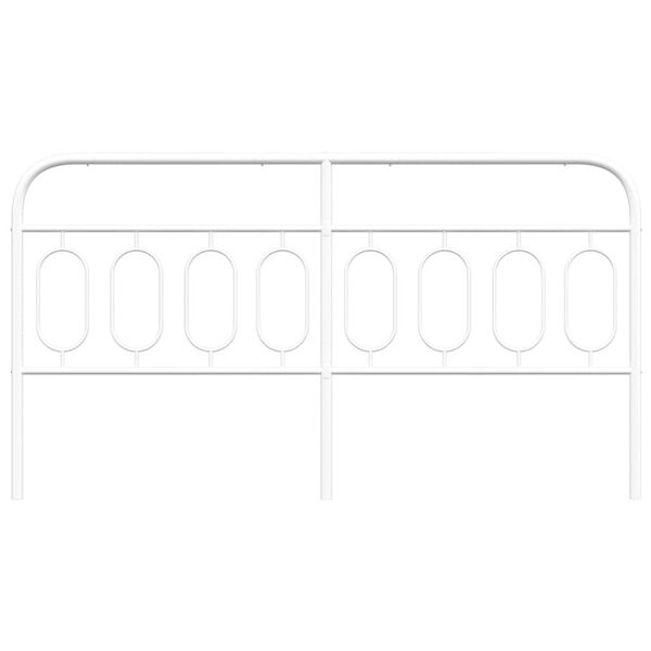 vidaXL Testiera di Ricambio in Metallo Bianco 193 cm