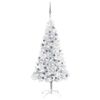 vidaXL Albero di Natale Preilluminato con Palline Argento 120 cm PET