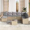 vidaXL Set Divano da Giardino 8 pcs Beige e Grigio Chiaro polyrattan