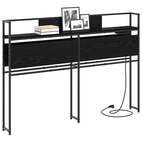 vidaXL Testata contenitore Rovere nero 135 cm Legno multistrato