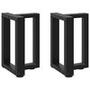 vidaXL Gambe per Tavolino da Caff&egrave; a Forma di T 2 pz Nere 38x25x(42-43) cm Acciaio