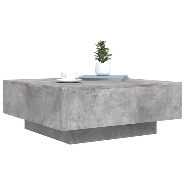 vidaXL Tavolino Salotto Grigio Cemento 80x80x31 cm Legno Multistrato