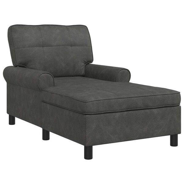 vidaXL Chaise Lounge con cuscino Nero 91 x 157 x 91 cm Pelle Sintetica