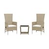 vidaXL Set da Pranzo da Giardino 3 pz con Cuscini Beige in Polyrattan