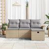 vidaXL Set Divano da Giardino 4 pcs Beige e Grigio Chiaro polyrattan