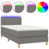 vidaXL Letto a Molle Materasso e LED Grigio Scuro 80x200 cm in Tessuto