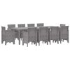 vidaXL Set da Pranzo per Giardino 11 pcs Grigio chiaro Rattan Polt