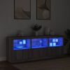 vidaXL Credenza con Luci LED Grigio Sonoma 181,5x37x67 cm