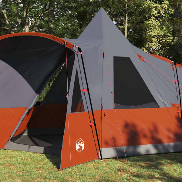 vidaXL Tenda Teepee con tetto Grigio e arancione 720 x 465 x 295 cm