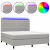 vidaXL Letto a Molle Materasso e LED Grigio Chiaro 180x200 cm Tessuto