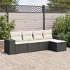 vidaXL Set Divani da Giardino 5 pz con Cuscini in Polyrattan Nero