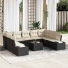 vidaXL Set Divano da Giardino con cuscino 10 pcs Nero polyrattan