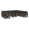 vidaXL Set Divano da Giardino 12 pz Grigio e Grigio Scuro polyrattan