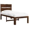 vidaXL Letto Singolo con Testiera ROSTOCK Marrone Scuro 75 x 190 cm