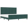 vidaXL Letto a molle con testiera Verde Scuro 200 x 200 cm Velluto