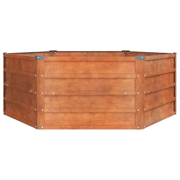 vidaXL Letto Rialzato da Giardino Ruggine 129x129x45 cm Acciaio Corten