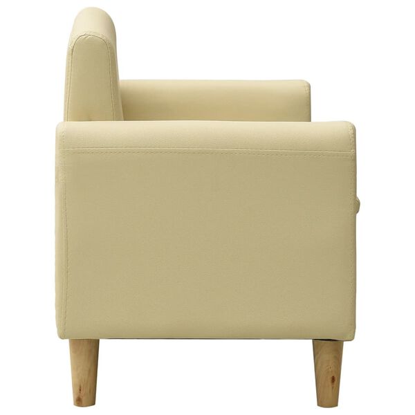 vidaXL Divano a 2 Posti per Bambini Bianco Crema in Similpelle