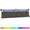 vidaXL Testiera sospesa Con luce LED Grigio Similpelle