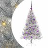 vidaXL Albero di Natale artificiale con luci integrate Argento 120 cm