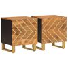 vidaXL Comodini 2 pz Marrone e Nero in Legno Massello di Mango