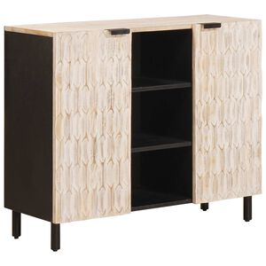 vidaXL Credenza con lo scaffale Finitura Bianco Lavato 90 x 33 x 75 cm